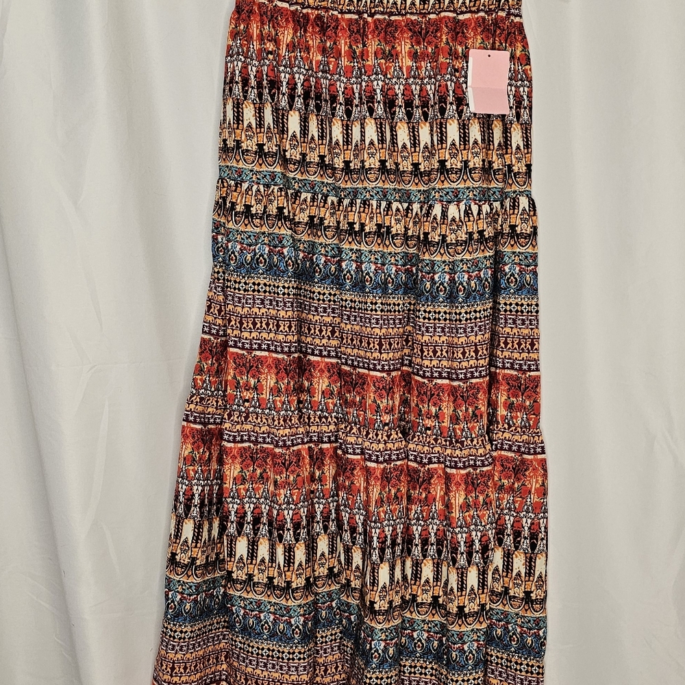 Bohemian Multicolor Maxi Skirt - Picture 2 of 8